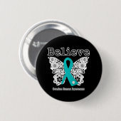 Geloof - Ovariële kankervlinder Ronde Button 5,7 Cm (Voorkant /achterkant)