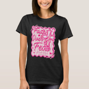 Geloof Over Angst Borstkanker Bewustzijn Roze Coqu T-shirt