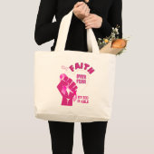 GELOOF OVER ANGST borstkankerbewustzijn Grote Tote Bag (Voorkant (product))