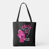 GELOOF OVER ANGST borstkankerbewustzijn Tote Bag (Achterkant)