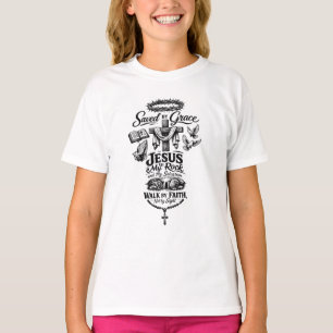 Geloof Over Angst Christelijk Vintage Ontwerp T-shirt