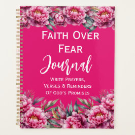 Geloof Over Angst Dagboek Waterverf Roze Bloemen Planner