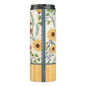 Geloof over angst  geel bloemmotief thermosbeker (Achterkant)