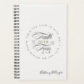 Geloof over angst gepersonaliseerde bijbel vers planner (Voorkant)