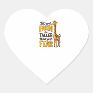 Geloof Over Angst Giraffe Vintage Christelijk T-sh Hart Sticker