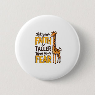 Geloof Over Angst Giraffe Vintage Christelijk T-sh Ronde Button 5,7 Cm