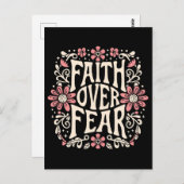 Geloof over angst groovy Christelijk Briefkaart (Voorkant / Achterkant)