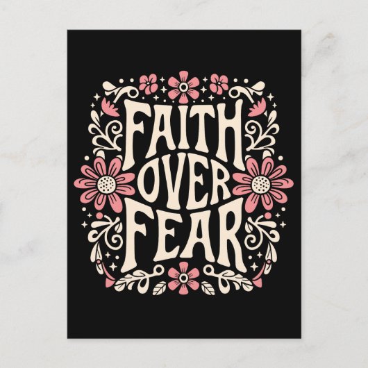 Geloof over angst groovy Christelijk Briefkaart (Voorkant)