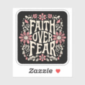 Geloof over angst groovy Christelijk Sticker (Vel)