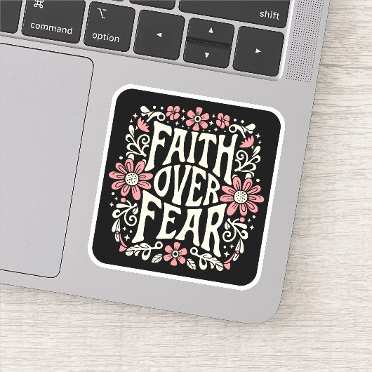 Geloof over angst groovy Christelijk Sticker (Detail)