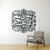 Geloof over angst groovy Christelijk Wandkleed (In Situ (horizontaal))