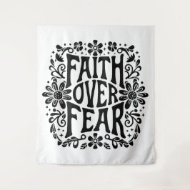 Geloof over angst groovy Christelijk Wandkleed