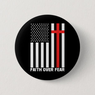 Geloof Over Angst Jezus Christelijk Kruis God Gelo Ronde Button 5,7 Cm
