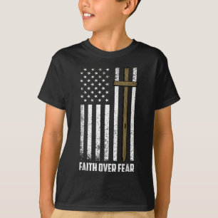 Geloof Over Angst Jezus Christelijk Kruis God Gelo T-shirt