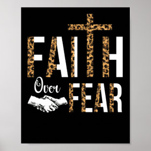 Geloof Over Angst Letters Christelijk Geloof Kruis Poster