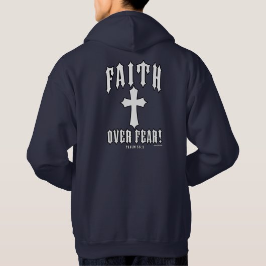 Geloof Over Angst Psalm 56:3 Hoodie (Achterkant)
