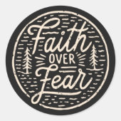 Geloof Over Angst Religieus Citaat Ronde Sticker (Voorkant)