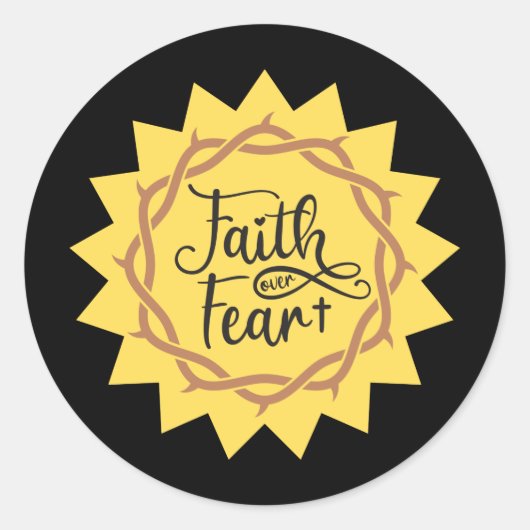 geloof over angst ronde sticker (Voorkant)