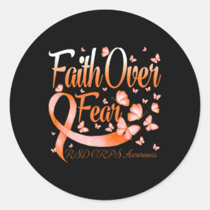 Geloof over angst RSD CRPS Bewustzijn Vlinder Ronde Sticker