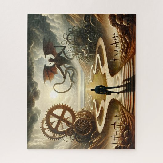 Geloof over angst - Surrealistisch landschap Legpuzzel (Verticaal)