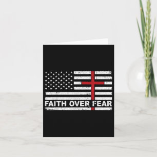 Geloof over Angst VS Vlag Amerikaanse Kruis Jezus Kaart