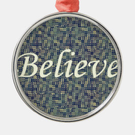 Geloof over panelen metalen ornament