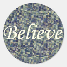 Geloof over panelen ronde sticker