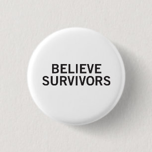 Geloof overlevenden ronde Button Wit