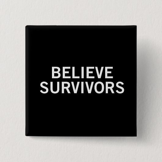 Geloof overlevenden vierkante button 5,1 cm (Voorkant)