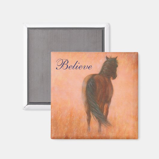 Geloof paardenmagneet magneet (Voorkant / Achterkant)
