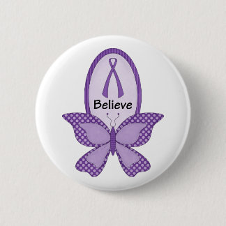 Geloof- Paarse bewustmakingslint Ronde Button 5,7 Cm