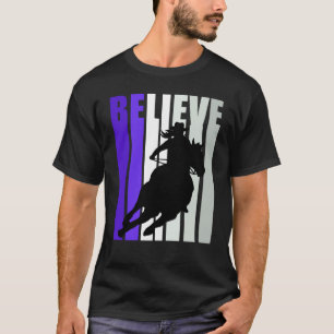 Geloof Paarse Cowgirl Zuidelijke Meisjes Western P T-shirt