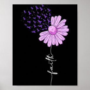 Geloof - Paarse Lint Alzheimers Bewustzijns Madeli Poster