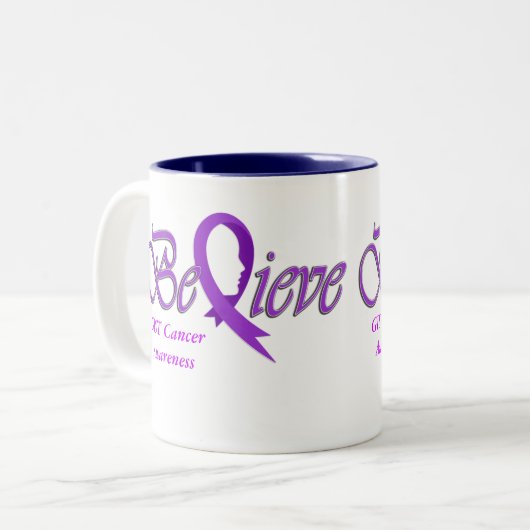 Geloof "Paarse Mok" Tweekleurige Koffiemok (Voorkant links)