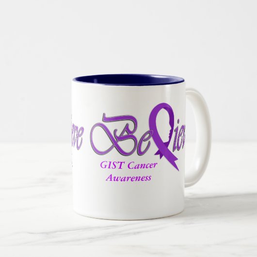 Geloof "Paarse Mok" Tweekleurige Koffiemok (Voorkant rechts)