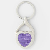 Geloof Paarse ribbon Heart KeyChain (Voorkant)