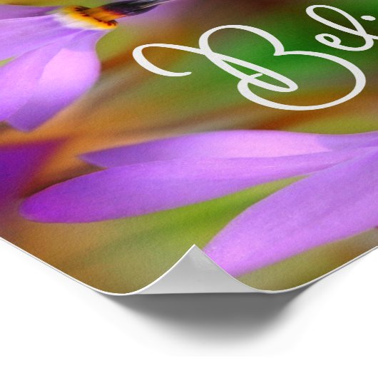 Geloof Paarse ventilator Abstract Inspirerend Poster (Hoek)