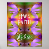Geloof Paarse ventilator Abstract Inspirerend Poster (Voorkant)
