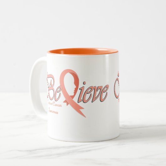 Geloof "PerzikMok" Tweekleurige Koffiemok (Voorkant links)