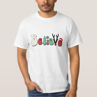 Geloof prettige kerst t-shirt