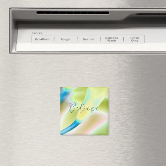 "Geloof" Print Square Magnet (Insitu (Vaatwasser))