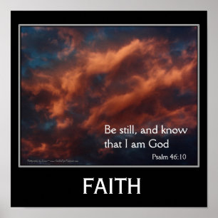 Geloof Psalm 46:10 Inspirerende Bijbel citaat Poster