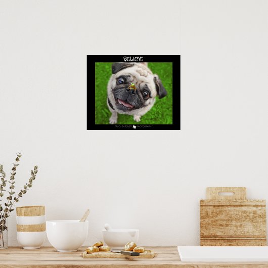 Geloof Pug Frog Poster (Keuken)