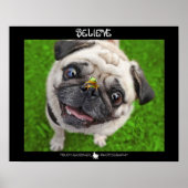 Geloof Pug Frog Poster (Voorkant)
