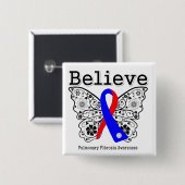 Geloof pulmonale fibrose sensitiviteit vierkante button 5,1 cm (Voorkant /achterkant)