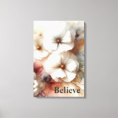 Geloof Quote en Kosmos Bloemen Canvas Afdruk (Voorkant)