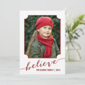 Geloof Red | Fotovakantiekaart Feestdagenkaart (Staand voorkant)