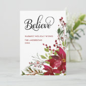 Geloof Red KerstFloral Feestdagenkaart (Staand voorkant)