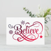 Geloof Red Snowflake Star-kerstKaart (Staand voorkant)