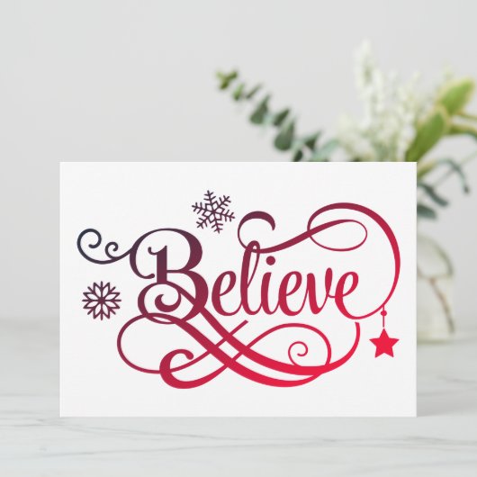 Geloof Red Snowflake Star-kerstKaart (Staand voorkant)